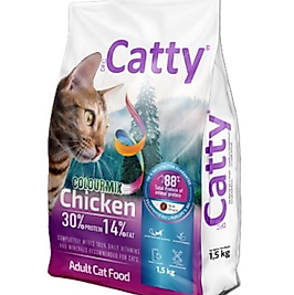 Catty Colourmix Tavuklu Renkli Yetişkin Kedi Maması 1.5 Kg