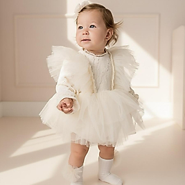 Tütü Ve Dantelin Zerafeti😍 Arkası Tütü Fiyonk Dantel Kız  Bebek Elbise Tulum