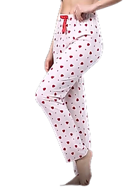 Pijama Altı Modal  Ring Viskon Kumaş Çilek Desenli-Pembe