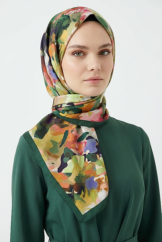 Spring Eşarp Kamufulaj Pastel Desen