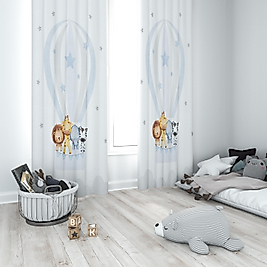 Minibabyrooms Uçan Balon ve Hayvanlar Temalı Fon Perde
