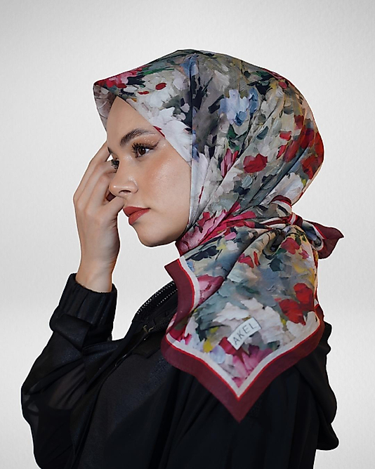 Spring Eşarp Pastel Çiçek Desenli