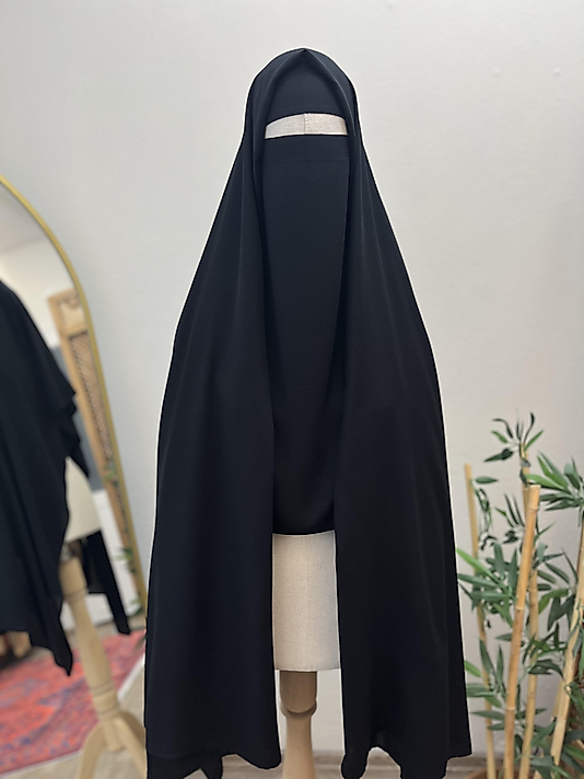 Siyah Bambu Gözlü Peçe (İnce Dokuma)