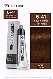VERTONE SAÇ BOYASI 60 ML. (6-41 KOYU KUMRAL SICAK KAHVE)