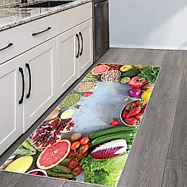 Rovigo Home Dijital Baskı Yıkanabilir Kaymaz Taban Mutfak Halısı 100x150 cm