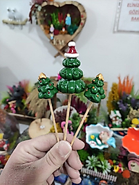 Himi Pasta Süsleri 3'lü Noel Yılbaşı Kardan Adam Maket Kürdanlı Cupcake Pasta Süsü Doğum Günü Süsleri Kürdan Süsü