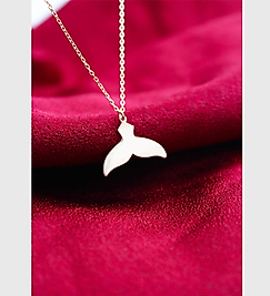 14K Altın Kaplama / Gümüş Balina Kuyruğu Kolye