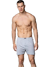 Sedef Yıldızı 1094 Erkek Penye Düz Renk Boxer Gri