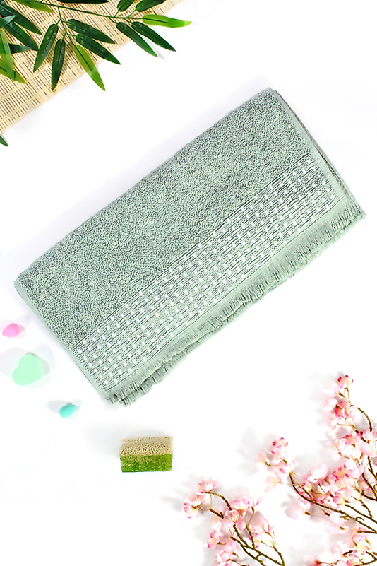 EL-Yüz-Havlusu-EKO-Efsun Saçaklı Hasır-Yeşil-enex life