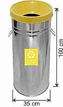 Geri Dönüşüm Çöp Kovası Paslanmaz 96 LT ( KDV DAHİL )