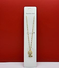 Ayçiçeği figürü çelik kolye gold