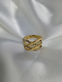 Jadem Gold Zirkon taşlı ayarlana bilir yüzük
