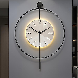 LED'li SİYAH Tiktok (ORTA BOY 40x60 CM) Nano Kırılmaz ABS Göbek, Modern Dekoratif Sarkaçlı Metal Duvar