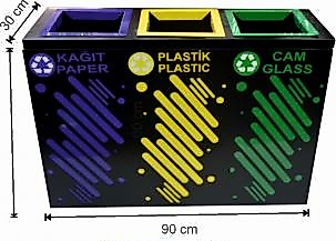 Geri Dönüşüm Kovası İç Kovalı 3'lü ( KDV DAHİL )