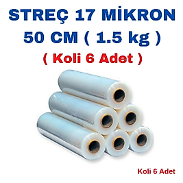 Streç 17 Mikron 50 cm 1.5 kg Koli 6 Adet