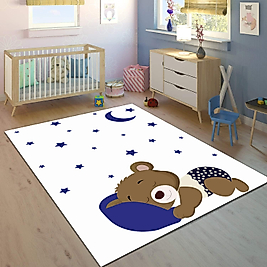 Minibabyrooms Uyuyan Ayıcık Desenli 8 mm Kalınlıkta Çocuk Odası Halısı