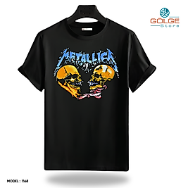 Rock and Roll & Metallica Tarzı Baskılı Oversize Unisex Tişört