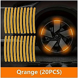 ( 20 X ADET ) 1 SET JANT REFLEKTÖR. RIM STICKER ORANGE CAR & MOTORCYDE & BICYCLE