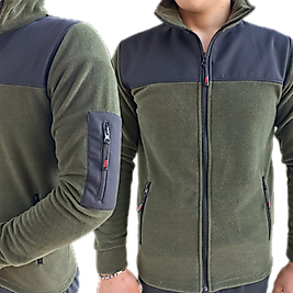 POLAR MONT SOFTSHELL Detaylı 3 Cepli Haki Yeşil Renk