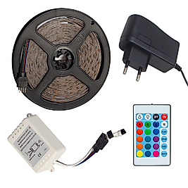 POWERMASTER OM-7 SİLİKONLU 5 METRE RGB ŞERİT LED ANİMASYON DEVRELİ + ADAPTÖR SET