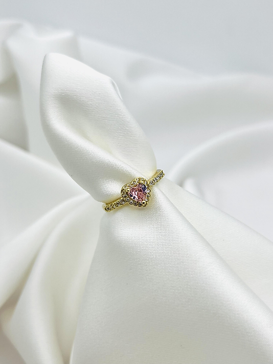 Çelik Gold Pembe Kalp Yüzük