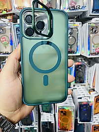 İphone 14 Pro Max Standlı Lens Korumalı Telefon Kılıfı Yeşil
