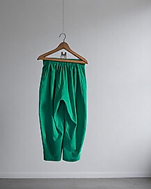 Bayan Keten Jogger Pantolon Yeşil
