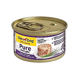 GimDog Pure Delight Parça Tavuk Etli ve Ton Balıklı Yetişkin Köpek Konserve Maması 85 g
