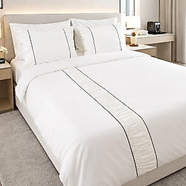 King Size Simple Life Biyeli Fırfırlı Nevresim Takımı