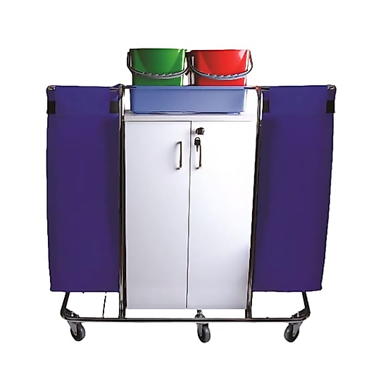 Kat Hizmet Arabası Dolaplı Çift Brandalı Krom ( KDV DAHİL )