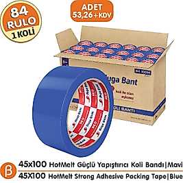 Nuga 1 KOLİ (84 ADET) 45x100 Mavi HotMelt Koli Bandı