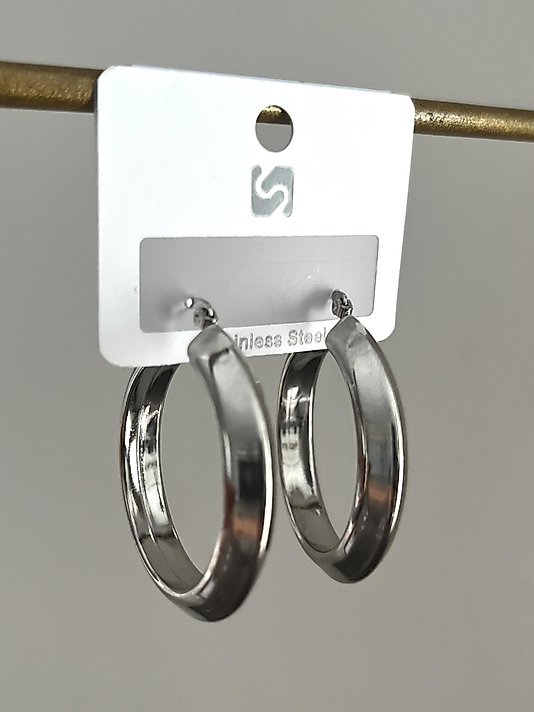 Çelik Silver Halka Küpe