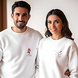 Örümcek Adam görselli kombin Bisiklet Yaka Erkek kadın Slimfit Sweatshirt