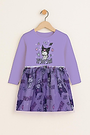 Kuromi 2-8 yaş uzun kollu Elbise