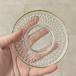 12 CM ÇİZGİLİ ÇAY TABAĞI ŞEFFAF GOLRİM 6 LI