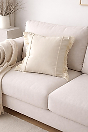 Püsküllü Bohem Krem Kırlent Kılıfı