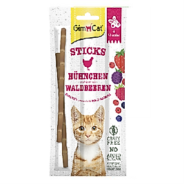 GimCat Superfood Duo Sticks Tavuk Etli ve Yaban Mersinli Kedi Ödülü (3 x 15 g)