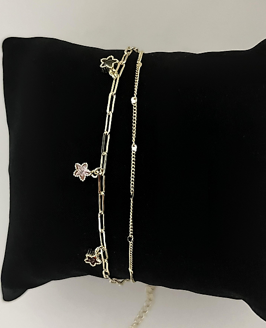 Altın Kaplama Yıldız Charmlı Bileklik (ÇELİK DEĞİLDİR)