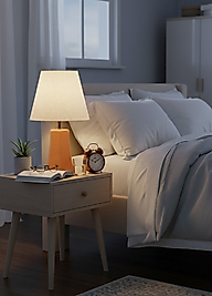 Dekoratif Seramik Altıgen Abajur Kızıl Kahve AB044