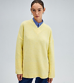 TOUCHE V YAKA TRİKO KAZAK SARI