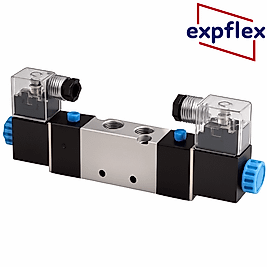 Expflex 4V430C-15 | 1/2" - 5/3 Çift Bobin Kapalı M. Pnömatik Valf