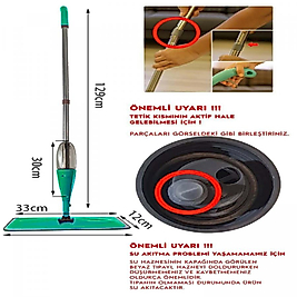 Spin Mop Premium Sprey Mop 4 Adet Mop Yeni Nesil Esnek 360 Derece