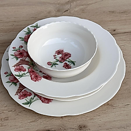 6 Kişilik 24 parça Bone Porselen Yemek Takımı