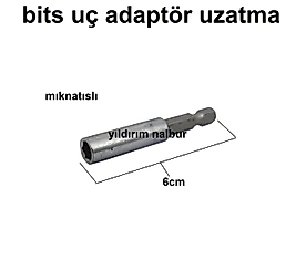 BİTS ADAPTÖRÜ MIKNATISLI UZATMA UCU TORNAVİDA MATKAP ŞARJLI ADAPTÖRÜ