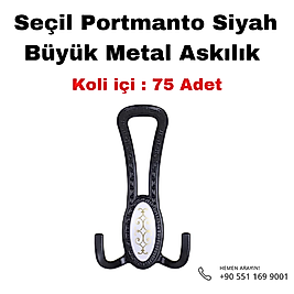 Seçil Portmanto Siyah - Desenli Koli 75 Adet