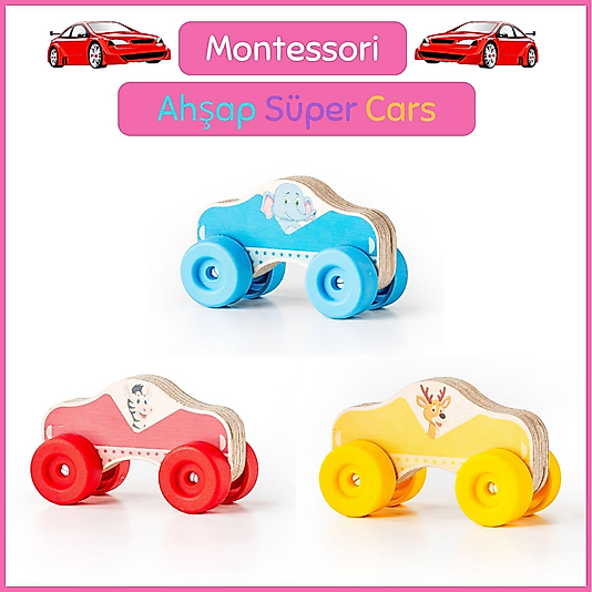 Montessori Ahşap Super Cars