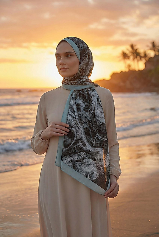 Spring mermer desen şal