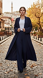 Lacivert uzun kimono kod:04