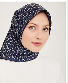 Belli Twill İpek Eşarp Lacivert