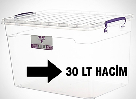30 Litre Çok Amaçlı Depolama Kutusu – Şeffaf